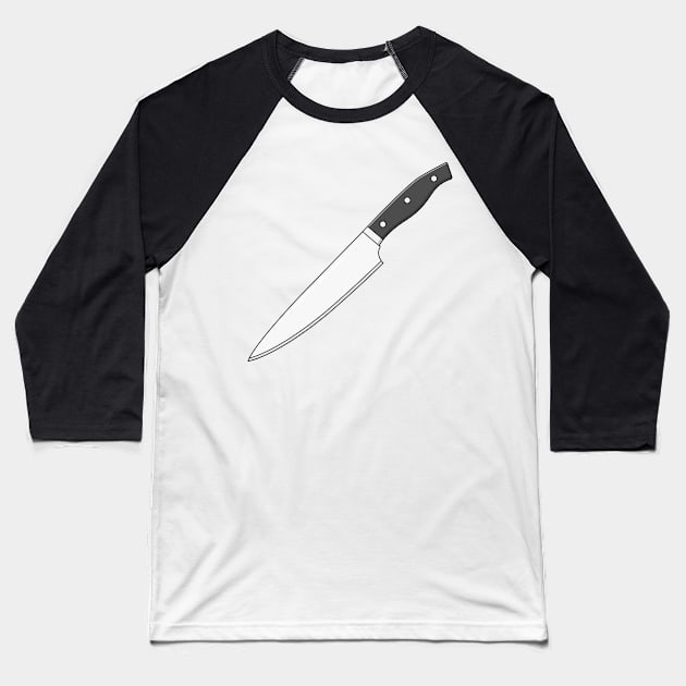 Kitchen Knife Baseball T-Shirt by KH Studio